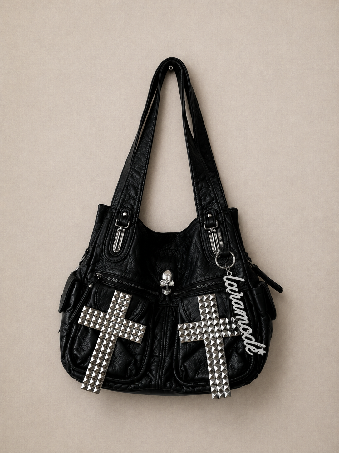 Midnight Cross Rivet Tote Bag