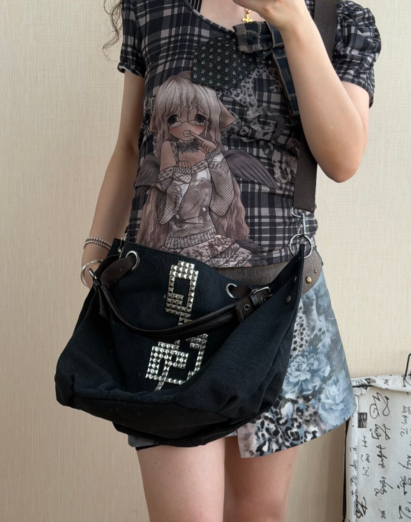 Echo Punk Canvas Messenger Tote