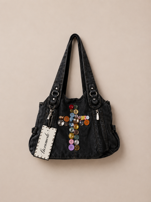 Vintage Cross Denim Rider Bag