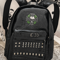 Obsidian Croc Skull Backpack