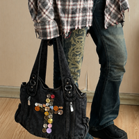 Vintage Cross Denim Rider Bag