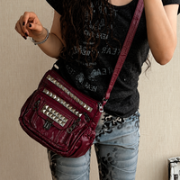 Crimson Riot Multi-Pocket Shoulder Bag