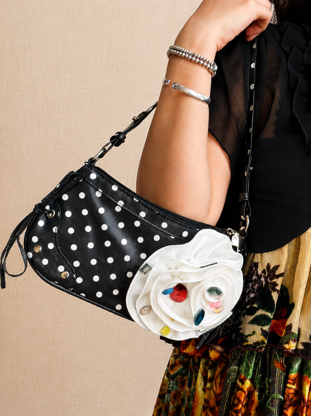 Luna Bloom Polka Shoulder Bag