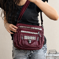 Crimson Riot Multi-Pocket Shoulder Bag