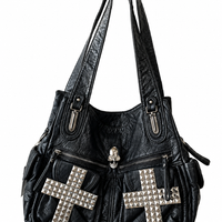 Midnight Cross Rivet Tote Bag