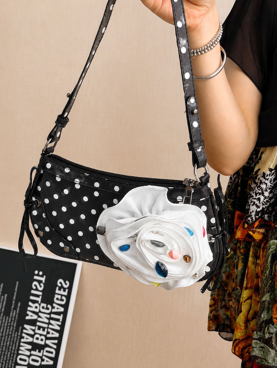 Luna Bloom Polka Shoulder Bag