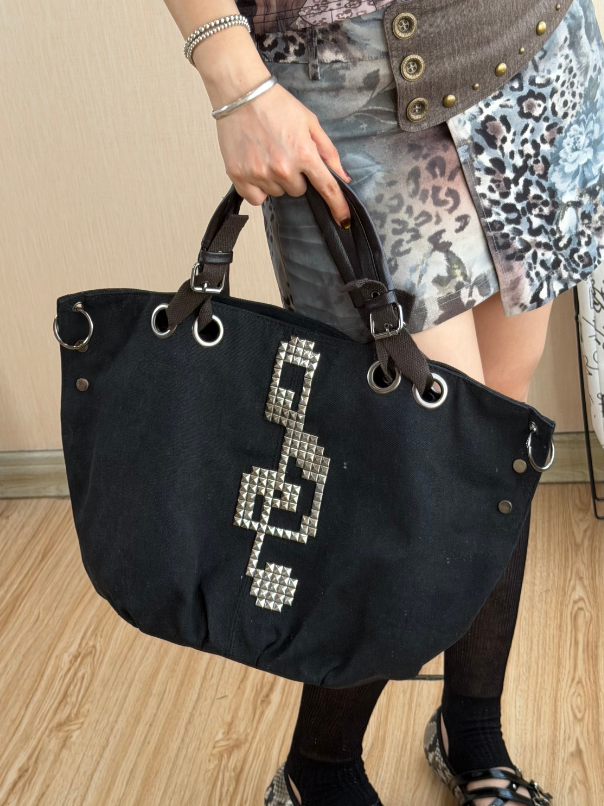 Echo Punk Canvas Messenger Tote