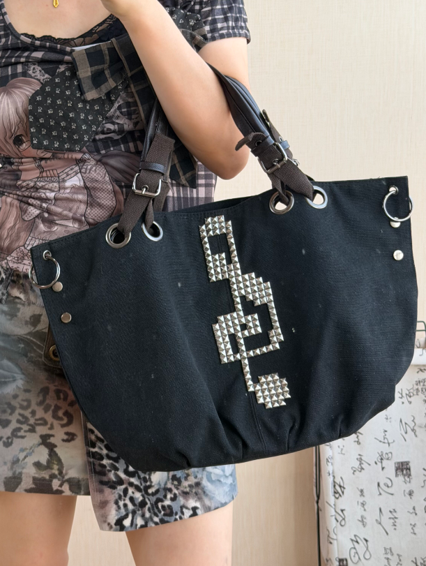 Echo Punk Canvas Messenger Tote