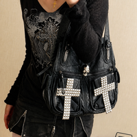 Midnight Cross Rivet Tote Bag