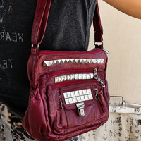 Crimson Riot Multi-Pocket Shoulder Bag