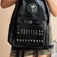 Obsidian Croc Skull Backpack